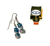 Bonaire Diver and Glass bead earrings